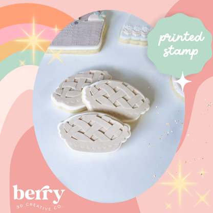 Home baked pie Debosser and matching cutter