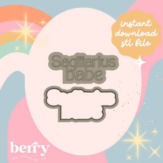 Sagittarius Babe double popped Cookie Cutter and Stamp stl file