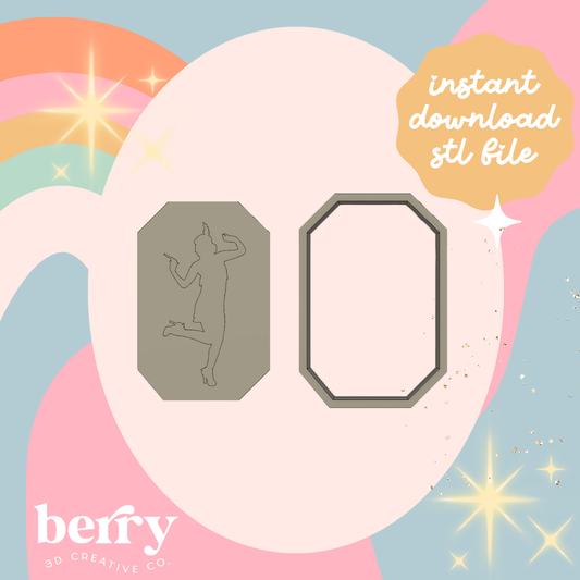 1920's Flapper dancing  silhouette  Cutter and Stamp stl file