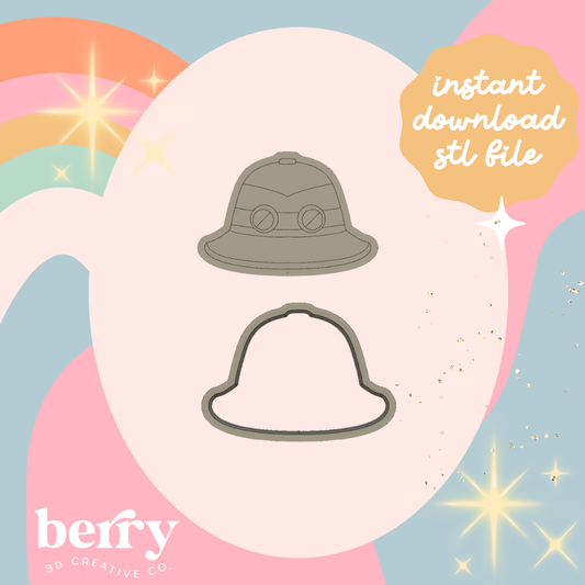 Safari/ Jungle Hat Cutter and Stamp stl file