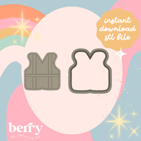 Safety Vest Cookie Cutter and Stamp stl file