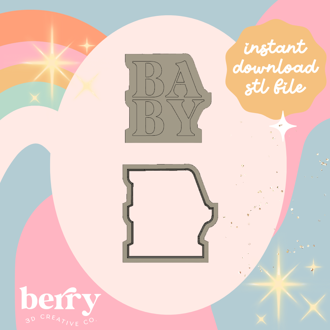 BABY Letters Cutter and Stamp stl file