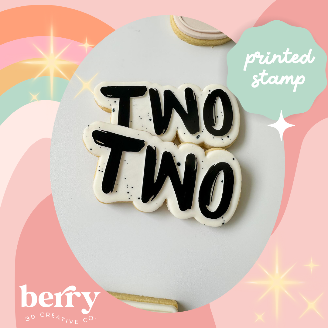 TWO graffiti writing debosser Stamp with matching Cookie Cutter