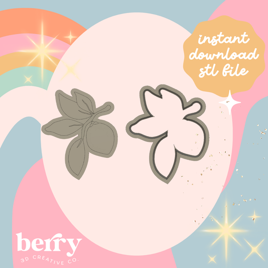 Lemon Branch Cookie Cutter and Stamp stl file