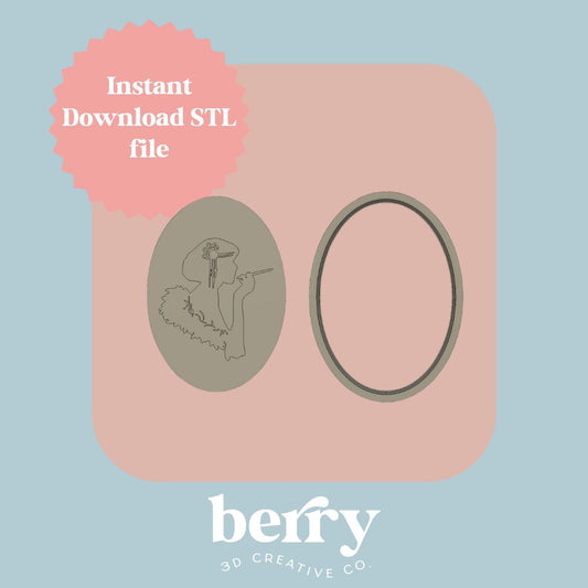 1920's Flapper smoking cigarette silhouette  Cutter and Stamp stl file