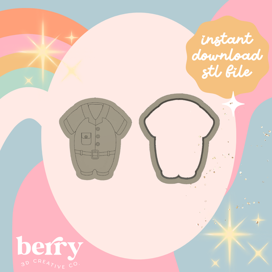 Baby Sailor Onesie - Ahoy It's a Boy Collection cutter and Stamp stl file