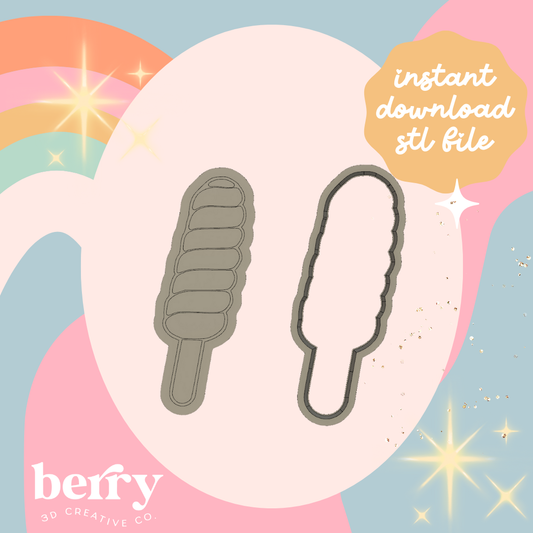 Calypso Ice Cream Cookie Cutter and Stamp stl file
