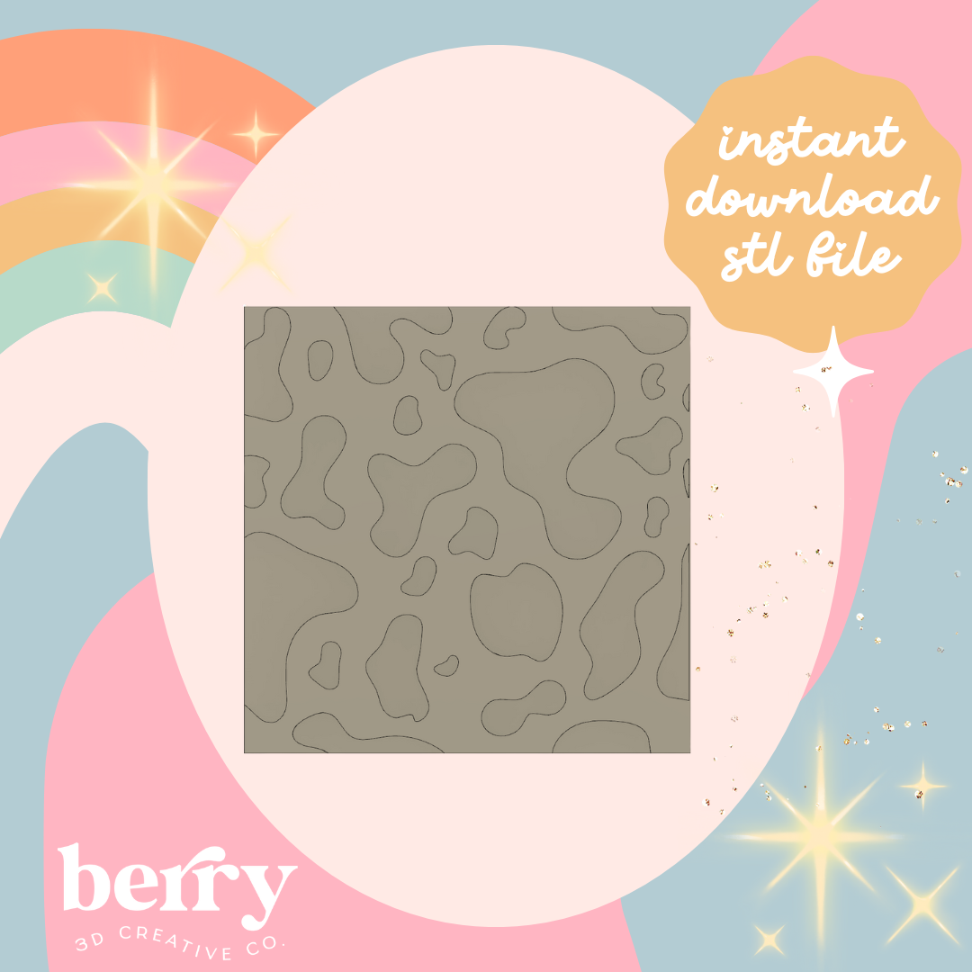 Animal Print - Cow Print Texture Stamp stl file