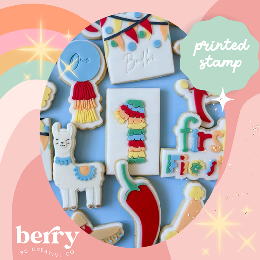 First Fiesta Number 1 Pinata debosser and matching cutter