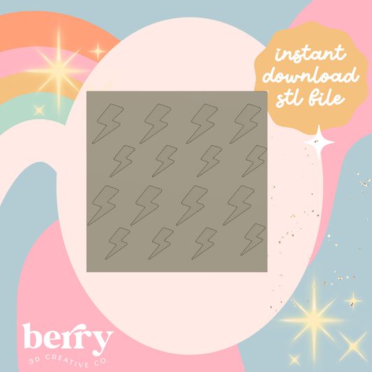 Lightening bolt backing Cutter and Stamp stl file