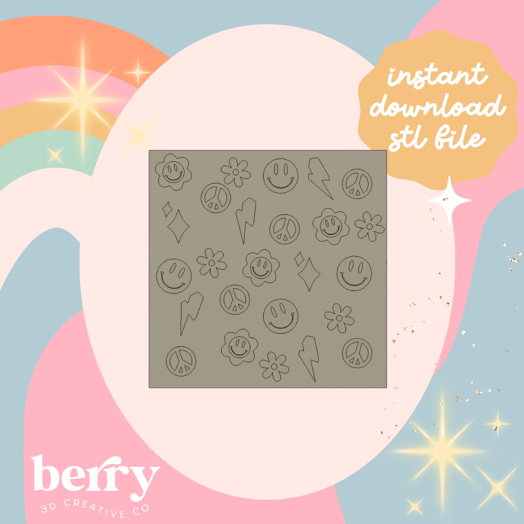 Retro backing Stamp stl file