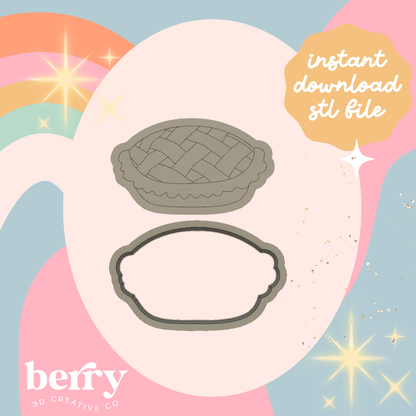 Pie Cookie Cutter and Stamp stl file