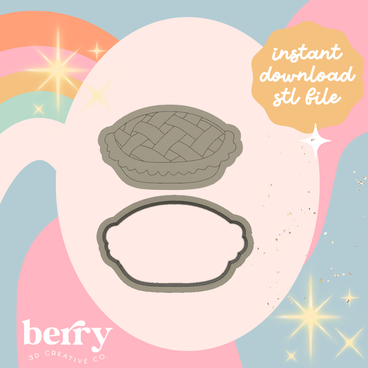 Pie Cookie Cutter and Stamp stl file