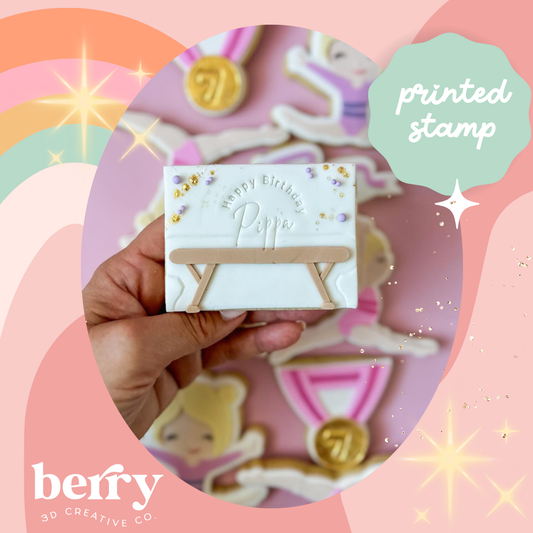 Balance Beam- Gymnastics Collection Stamp and matching cutter