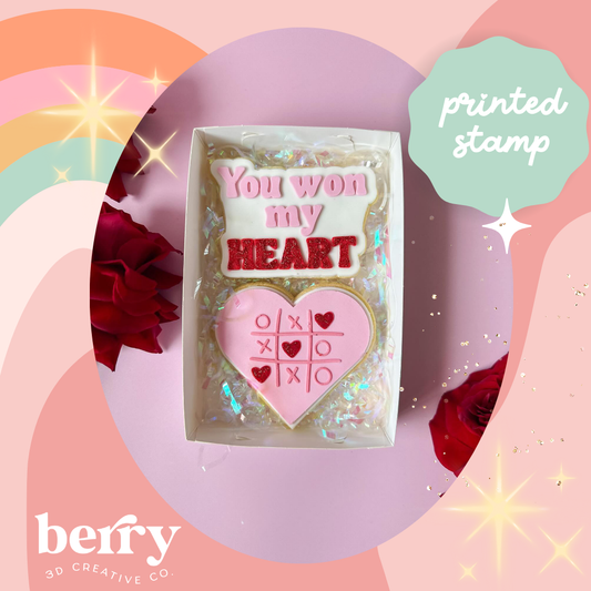 Heart with noughts and crosses Stamp and matching cutter