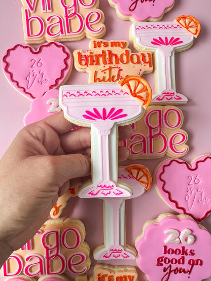 Vintage Cocktail Glass Cookie Cutter and Stamp stl file