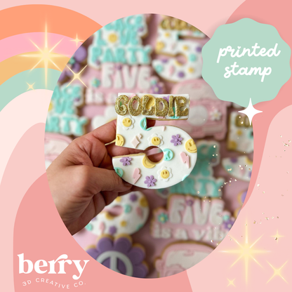 Retro backing stamp - Debosser stamp and matching cutter