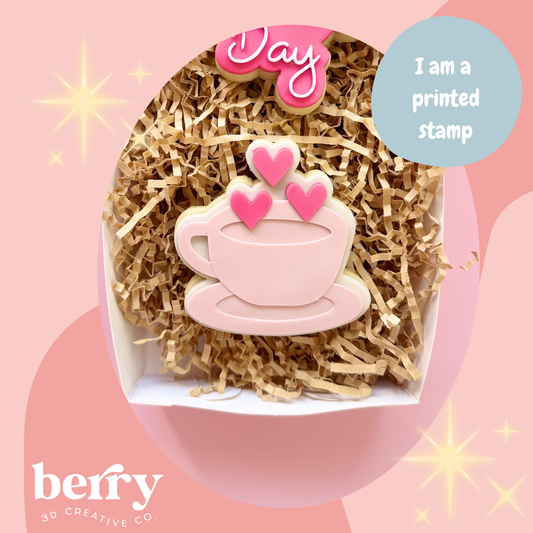 Coffee Cup with hearts Stamp and matching cutter