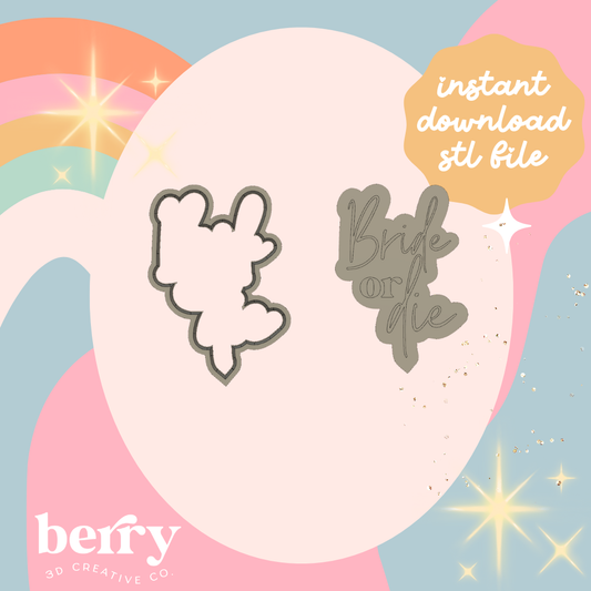 Bride or Die Cookie Cutter and Stamp stl file