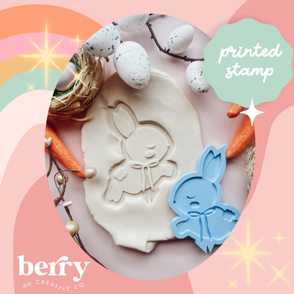 Boho Easter Bunny Debosser Stamp with matching Cookie Cutter