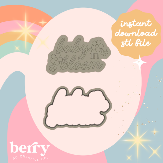 Baby in Bloom with Daisies Cutter and Stamp stl file