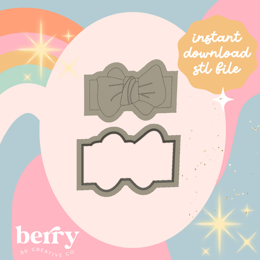 Baby Girl Head Band/Bow Cutter and Stamp stl file
