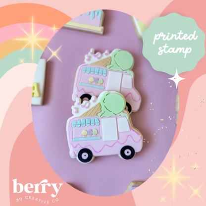 Ice Cream Truck Debosser Stamp with matching Cookie Cutter