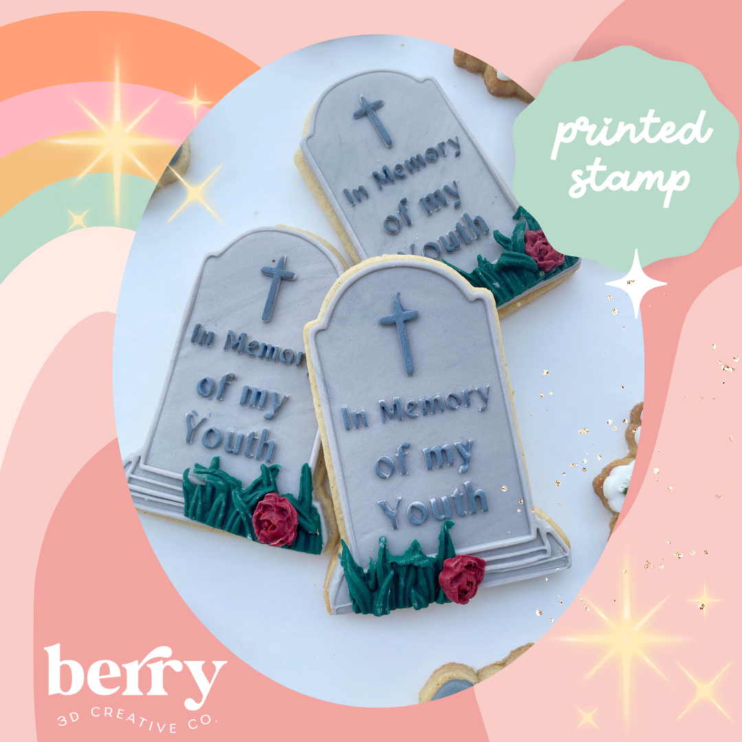 In memory of my youth gravestone Debosser and matching cutter