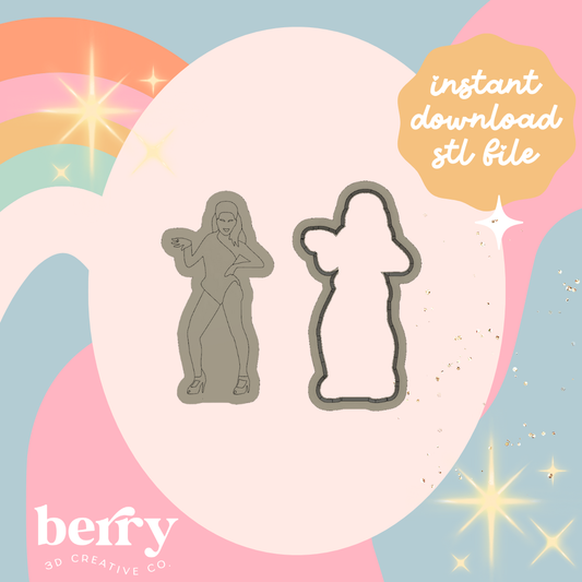 Queen B Cookie Cutter and Stamp stl file