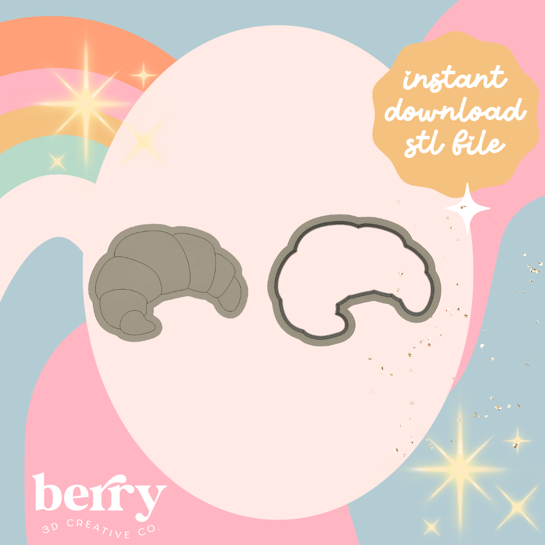 Croissant cutter and Stamp stl file