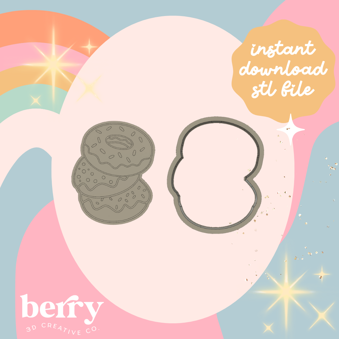 Donut Stack Cookie Cutter and Stamp stl file