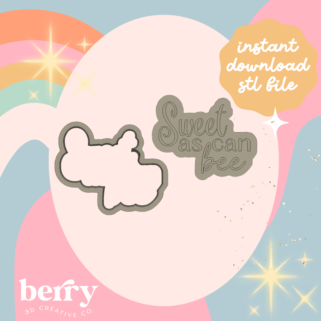 Sweet as can bee Cutter and Stamp stl file