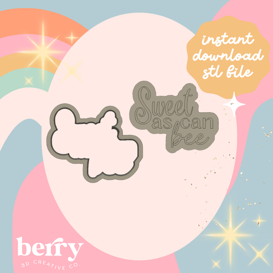 Sweet as can bee Cutter and Stamp stl file