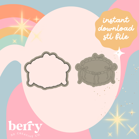 Vintage Round Cake Cutter and Stamp stl file