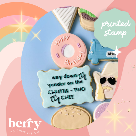 Happy Birthday Pool Ring- Alan Jackson Collection Stamp and matching cutter