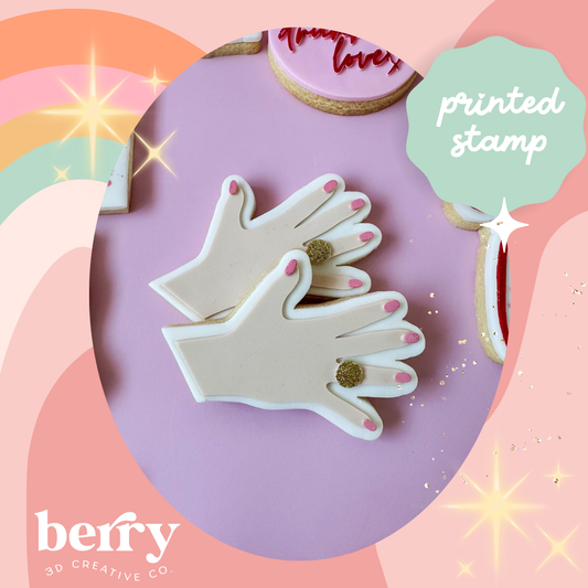 Hand with Ring Debosser and matching cutter