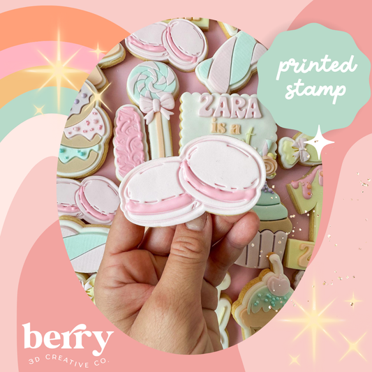 Macaroons debosser and matching cutter