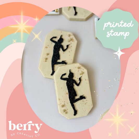 1920's Flapper dancing silhouette  debosser and matching cutter