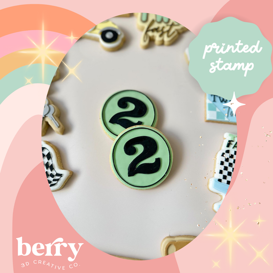 Number 2 in circle stamp and matching cutter