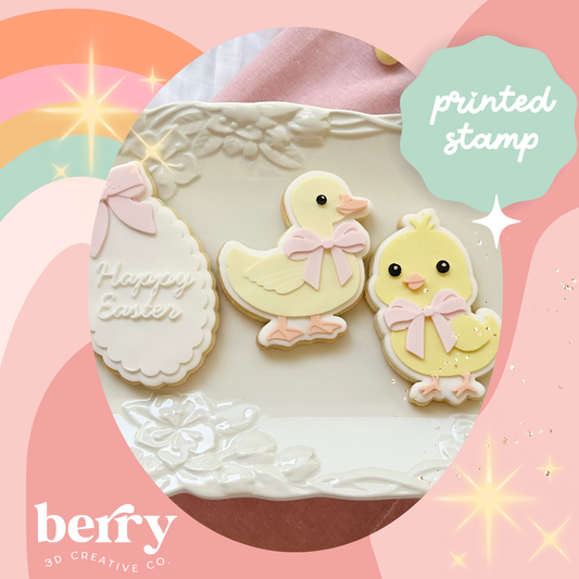Duck/ Duckling with a bow Stamp and matching cutter - 2026 Easter Collection