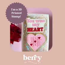 Load image into Gallery viewer, Heart with noughts and crosses Stamp and matching cutter
