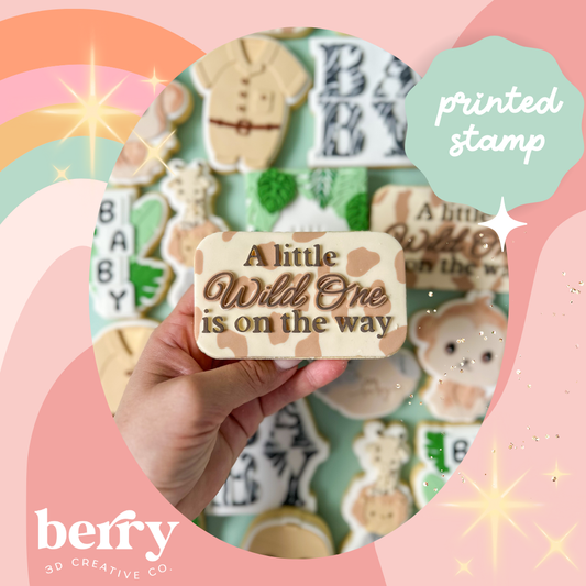 A little Wild One is on the Way- Welcome to the Jungle Baby Collection Stamp and matching cutter