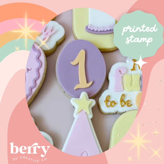 Number 1 in oval Stamp and matching cutter