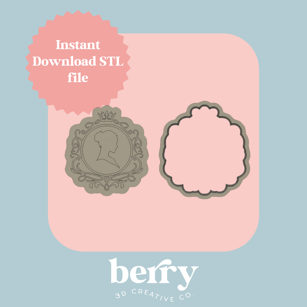Bridgerton Silhouette Inspired Stamp and cutter STL file