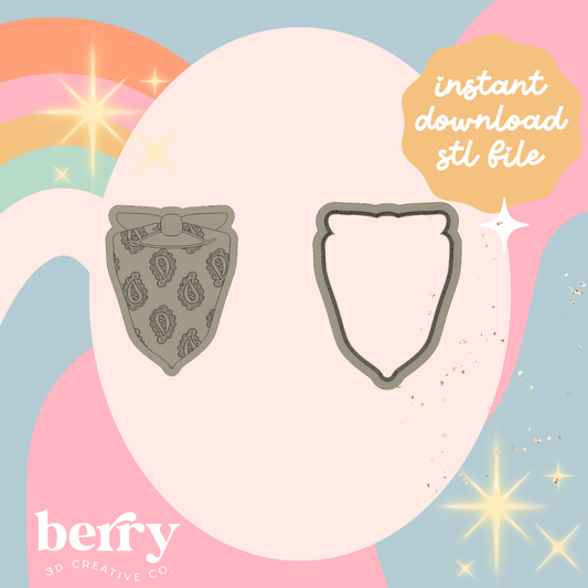 Cowboy Bandana cutter and Stamp stl file
