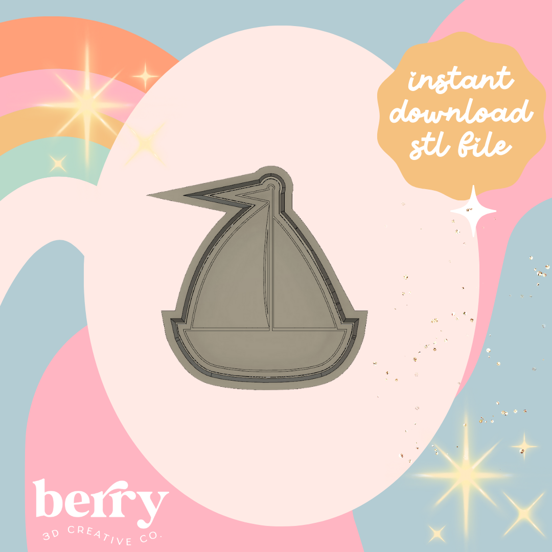 Sail Boat Cutter and Stamp stl file