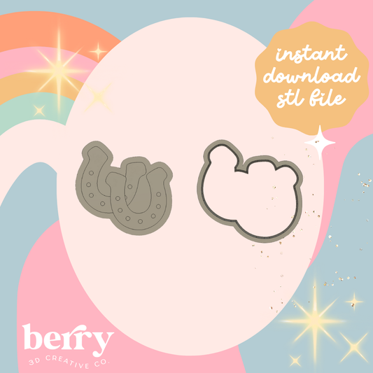 Horseshoe cutter and Stamp stl file