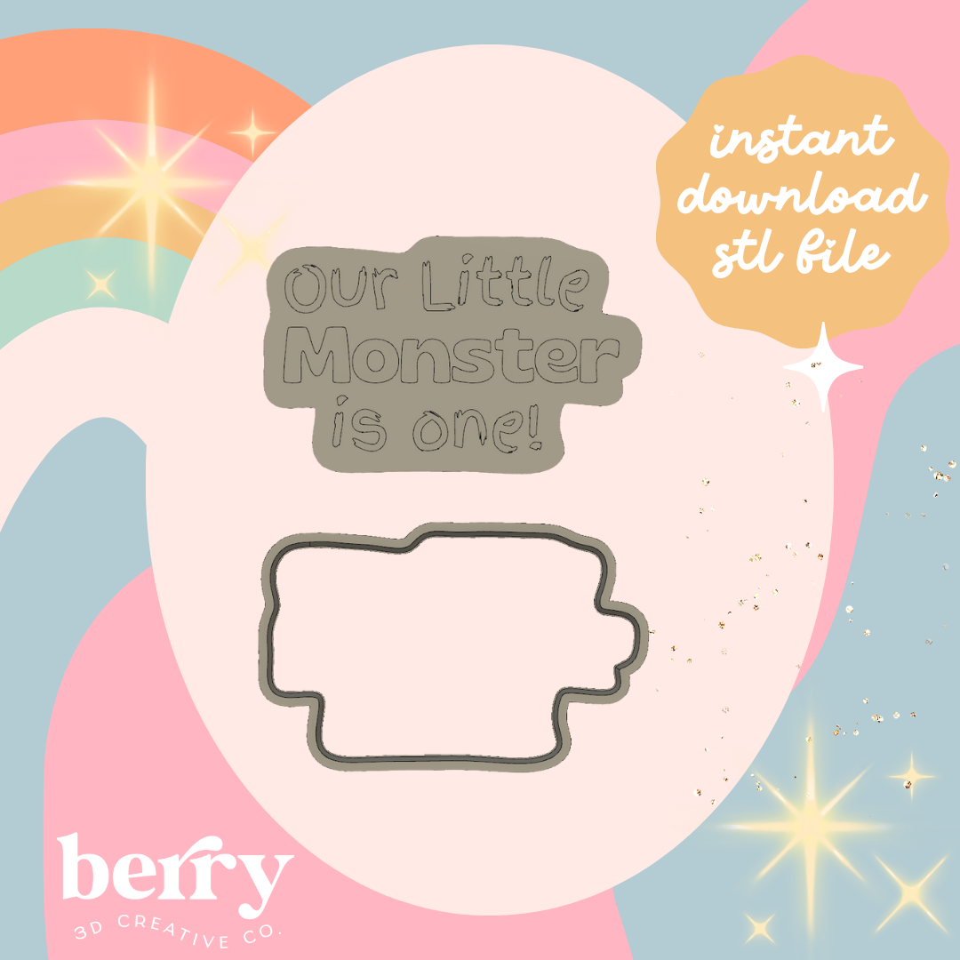 Our little monster is One Cutter and Stamp stl file