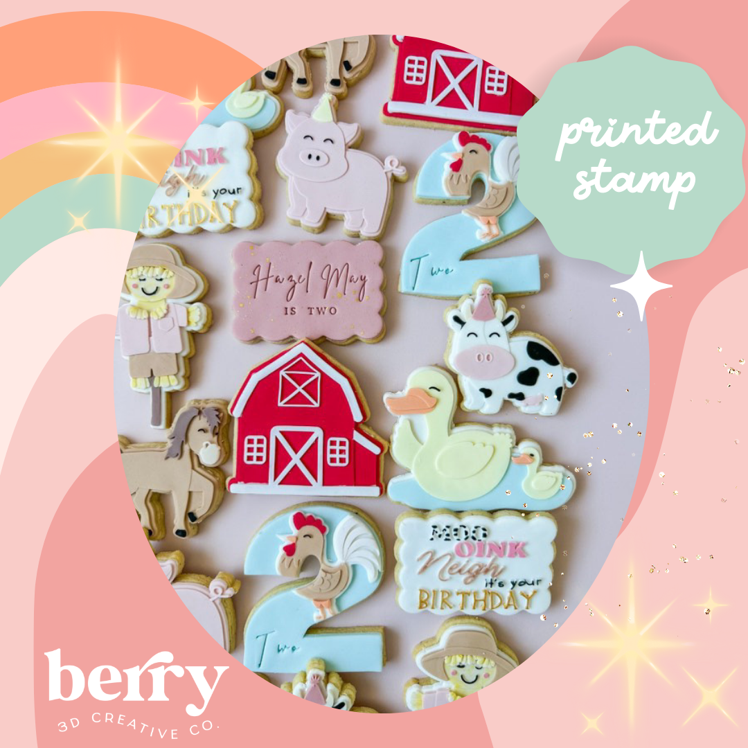 Barn Barnyard/Farm Collection Stamp and matching cutter