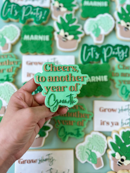 Cheers to another year of Growth Cookie Cutter and Stamp stl file